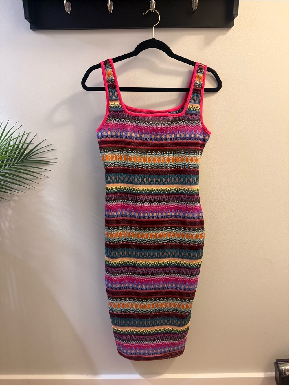 Vibrant Multicolor Knit Bodycon Dress -- Brand new, never worn